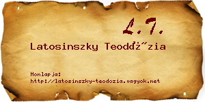 Latosinszky Teodózia névjegykártya